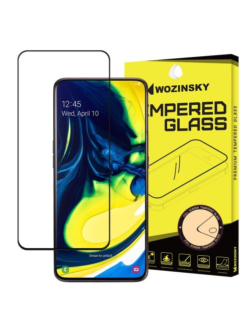 Samsung Galaxy A80 Üvegfólia 3D FullSize, Tokbarát, Hajlított, Extra Erős Wozinsky Tempered Glass