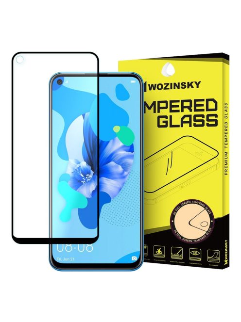 Huawei P20 Lite 2019 / Huawei Nova 5i  Üvegfólia 3D FullSize, Tokbarát, Hajlított, Extra Erős Wozinsky Tempered Glass