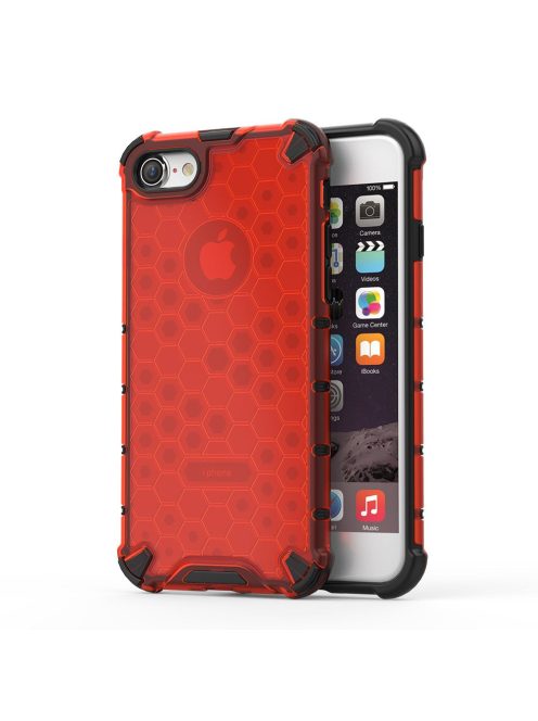 R-PROTECT iPhone 8 / iPhone 7 Szilikon Tok Honeycomb TPU Piros