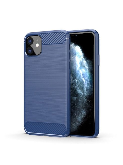 R-PROTECT iPhone 11 Szilikon Tok Carbon TPU Kék