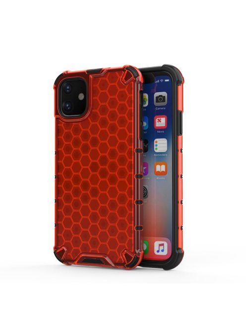 R-PROTECT iPhone 11 Szilikon Tok Honeycomb TPU Piros