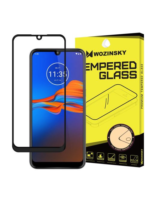 Motorola Moto E6 Plus transparentÜvegfólia 3D FullSize, Tokbarát, Hajlított, Extra Erős Wozinsky Tempered Glass