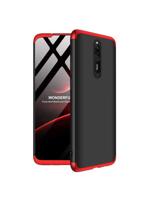 R-PROTECT Xiaomi Redmi 8GKK Tok 360 Előlap-Hátlapi Védelemmel Full Body Protection Fekete-Piros