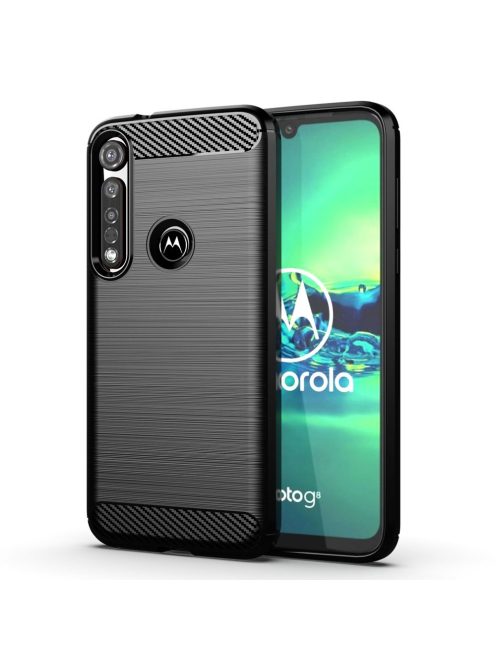 R-PROTECT Motorola G8 Plus Szilikon Tok Carbon TPU Fekete