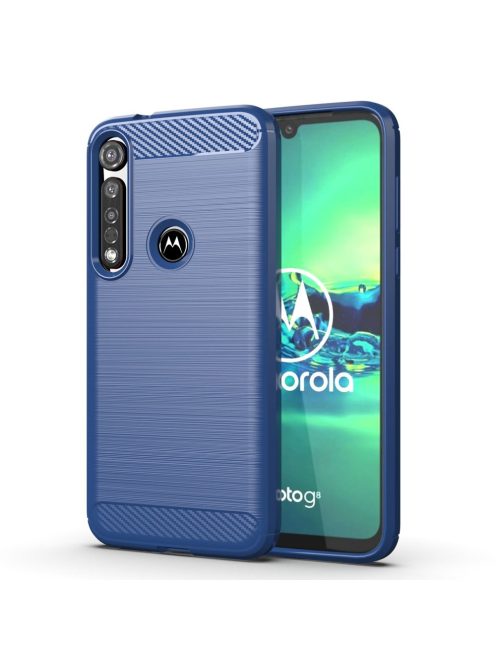 R-PROTECT Motorola G8 Plus Szilikon Tok Carbon TPU Kék
