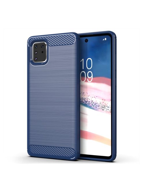 R-PROTECT Samsung Galaxy Note 10 Lite Szilikon Tok Carbon TPU Kék