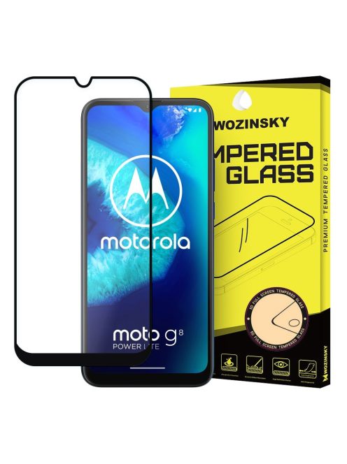 Motorola Moto G8 Power Lite Üvegfólia 3D FullSize, Tokbarát, Hajlított, Extra Erős Wozinsky Tempered Glass