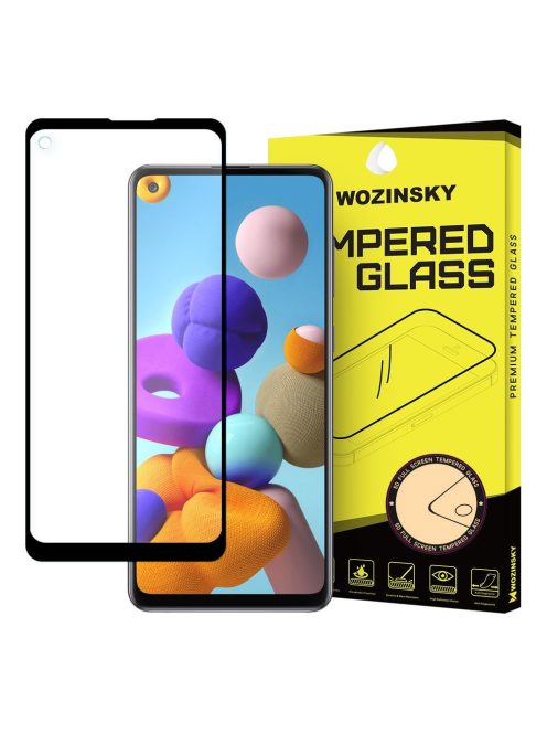 Samsung Galaxy A21S Üvegfólia 3D FullSize, Tokbarát, Hajlított, Extra Erős Wozinsky Tempered Glass