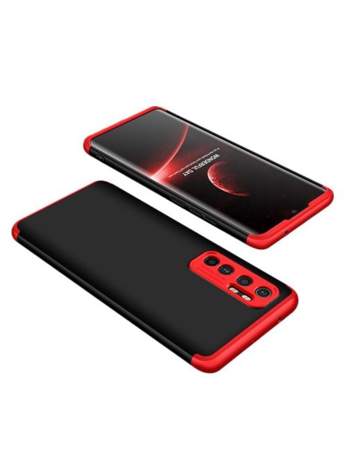 R-PROTECT Xiaomi Mi Note 10 Lite GKK Tok 360 Előlap-Hátlapi Védelemmel Full Body Protection Fekete-Piros