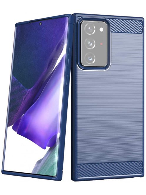 R-PROTECT Samsung Galaxy Note 20 Ultra Szilikon Tok Carbon TPU Kék