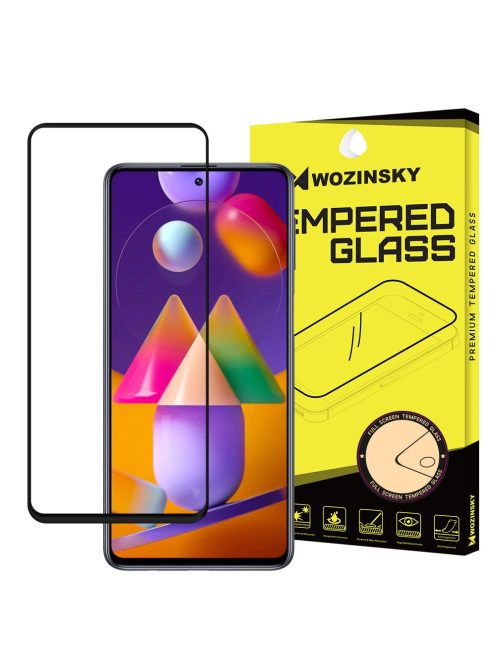 Samsung Galaxy M31s Üvegfólia 3D FullSize, Tokbarát, Hajlított, Extra Erős Wozinsky Tempered Glass