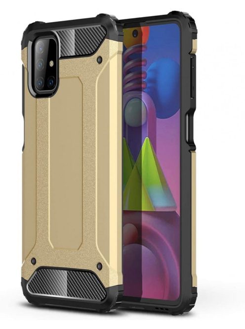 R-PROTECT Samsung Galaxy M51 Ütésálló Tok Defender 2in1 PC TPU Hybrid Arany