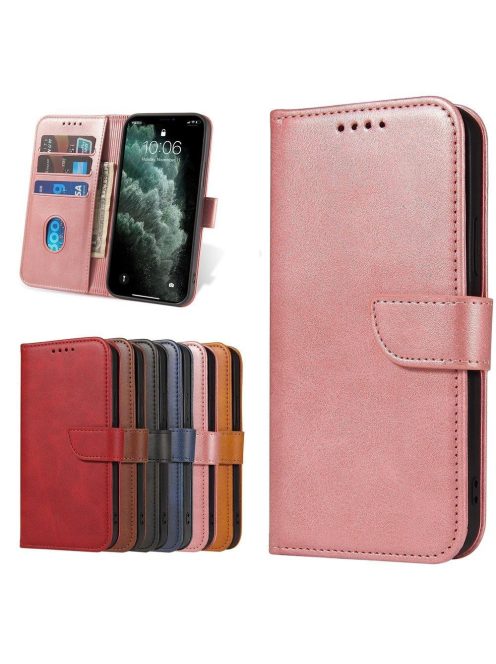 R-PROTECT iPhone 12 mini Notesz Tok Elegant Magnet Kitámasztható Kártyatartóval Rózsaszín