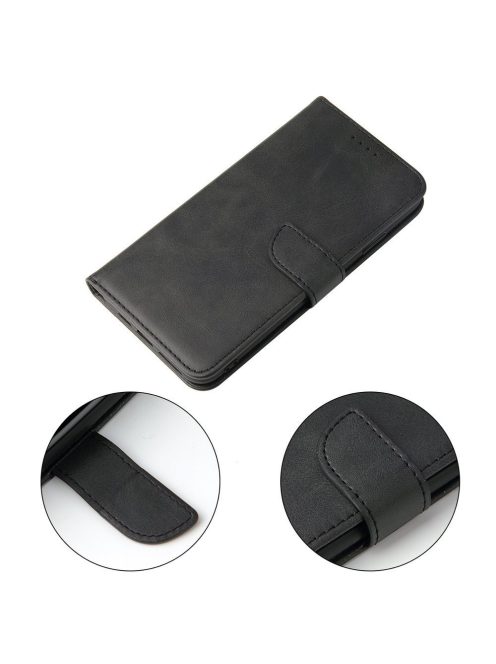 R-PROTECT iPhone XS / iPhone X Notesz Tok Elegant Magnet Kitámasztható Kártyatartóval Fekete