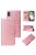 R-PROTECT iPhone XS / iPhone X Notesz Tok Elegant Magnet Kitámasztható Kártyatartóval Rózsaszín