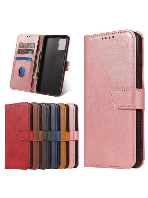 R-PROTECT Samsung Galaxy A51 Notesz Tok Elegant Magnet Kitámasztható Kártyatartóval Rózsaszín