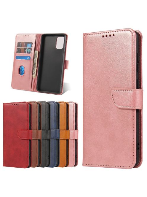 R-PROTECT Samsung Galaxy A71 Notesz Tok Elegant Magnet Kitámasztható Kártyatartóval Rózsaszín
