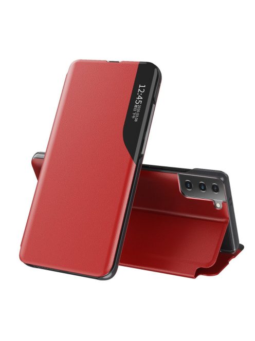 R-PROTECT Samsung Galaxy S21 5G Notesz Tok ECO VIEW Elegant BookCase Piros