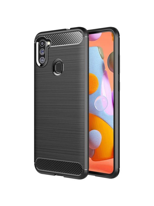 R-PROTECT Samsung Galaxy A11 / M11 Szilikon Tok Carbon TPU Kék