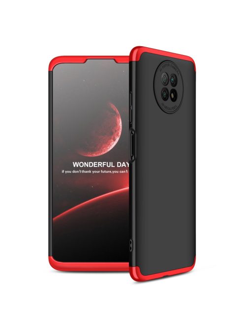 R-PROTECT Xiaomi Redmi Note 9T 5GGKK Tok 360 Előlap-Hátlapi Védelemmel Full Body Protection Fekete-Piros