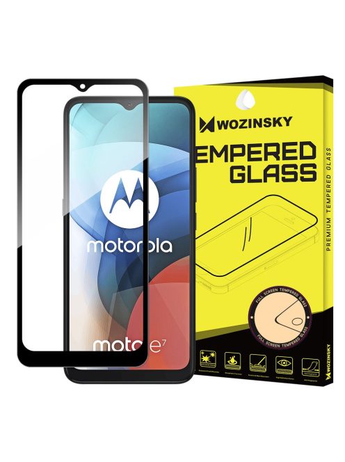 Motorola Moto E7 Üvegfólia 3D FullSize, Tokbarát, Hajlított, Extra Erős Wozinsky Tempered Glass