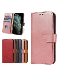   R-PROTECT Samsung Galaxy A12 / Galaxy M12 Notesz Tok Elegant Magnet Kitámasztható Kártyatartóval Rózsaszín