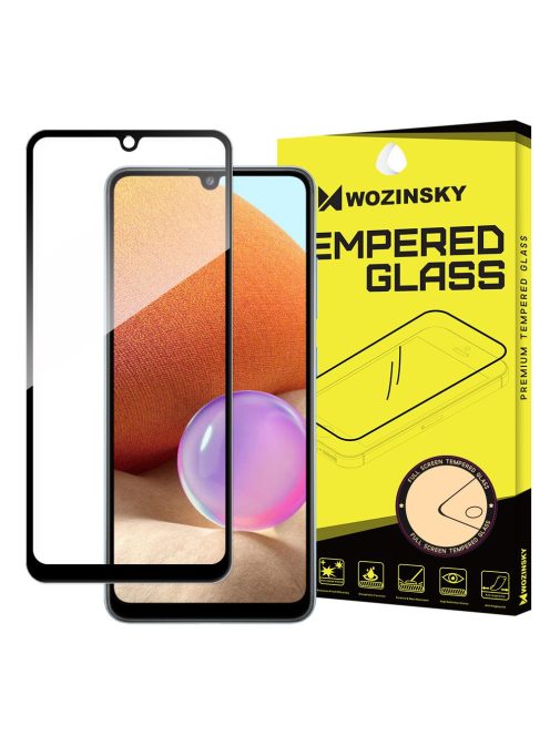 Samsung Galaxy A32 4G Üvegfólia 3D FullSize, Tokbarát, Hajlított, Extra Erős Wozinsky Tempered Glass