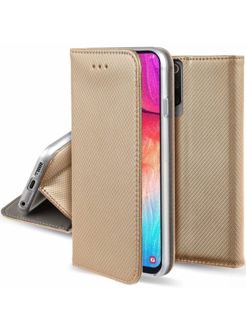 Samsung Galaxy A51 Notesz Tok Flip Magnet Kártyatartóval Arany